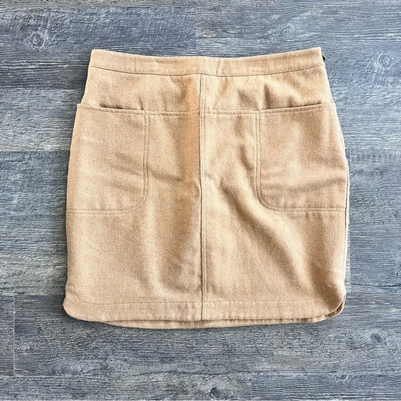 Vineyard Vines Skirt Wool Blend Brown Mini Skirt Front Pockets Women's Size 6 - Picture 1 of 7